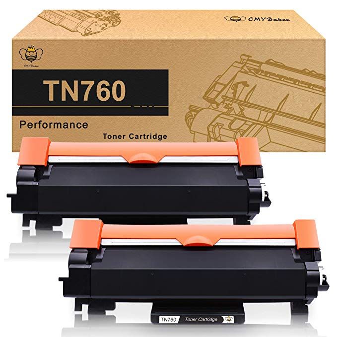 Brother TN760 High Yield Black Toner Cartridges, 2 Pack
