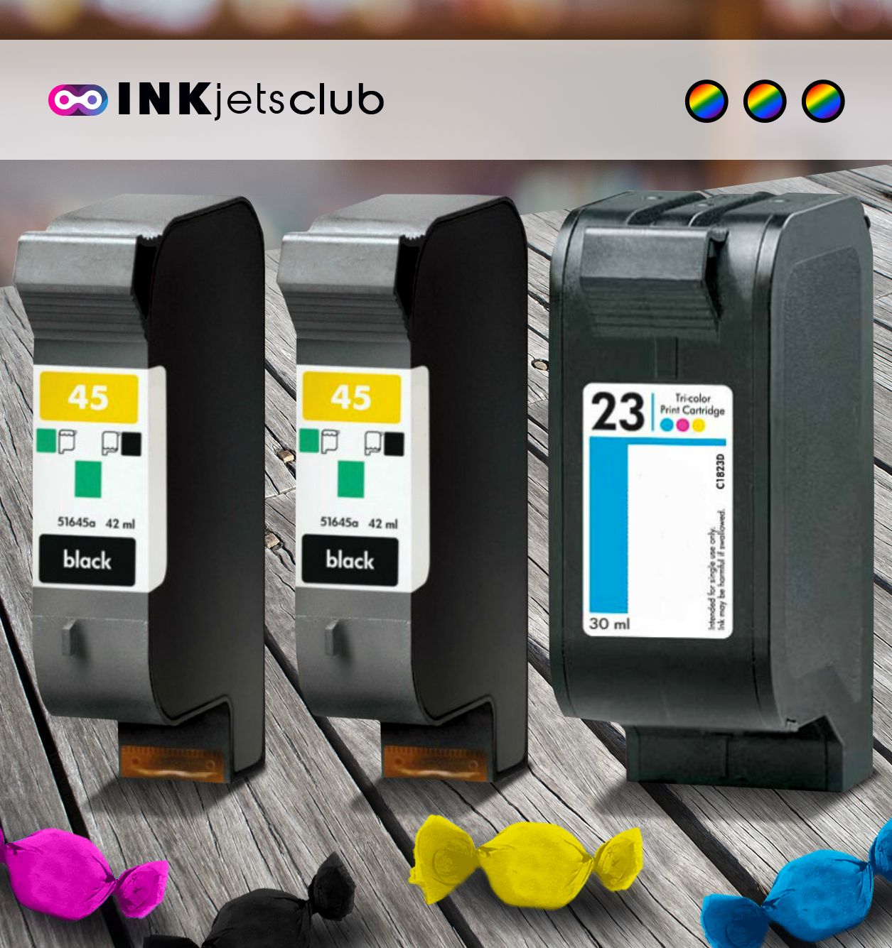 Hold op Humanistisk damper High-quality HP 45 & HP 23 Ink Cartridges, 3 Pack |InkjetsClub
