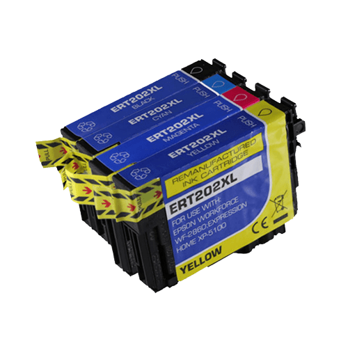 4 Pack Epson 202XL (T202XL120) High Compatible Cartridges. Includes 1 Black, 1 Cyan, 1 Magenta and 1 Yellow Ink Cartridges