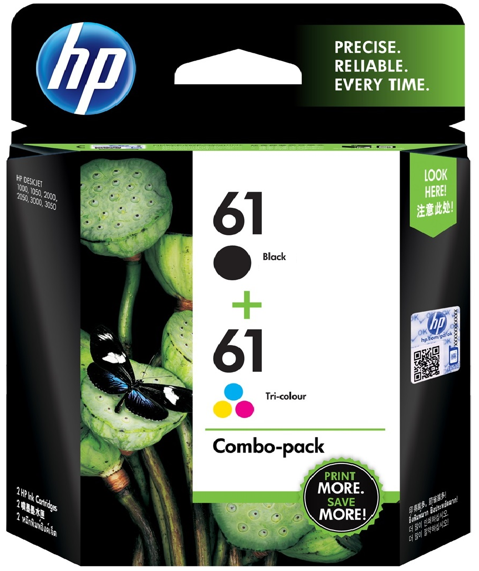 2 Pack - HP 61 (Original and Reman) (CH561WN and CH562WN) Ink Cartridges