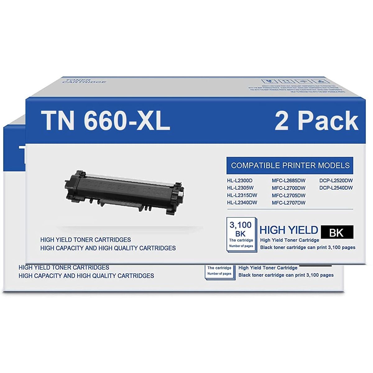 Black High Yield Toner Cartridge Compatible with Brother HL